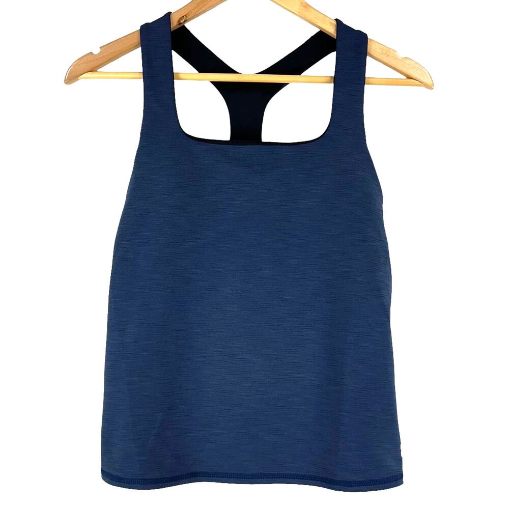 Sweaty Betty NWT Super Sculpt Yoga Vest Navy Blue Size M Built in Bra Stretchy